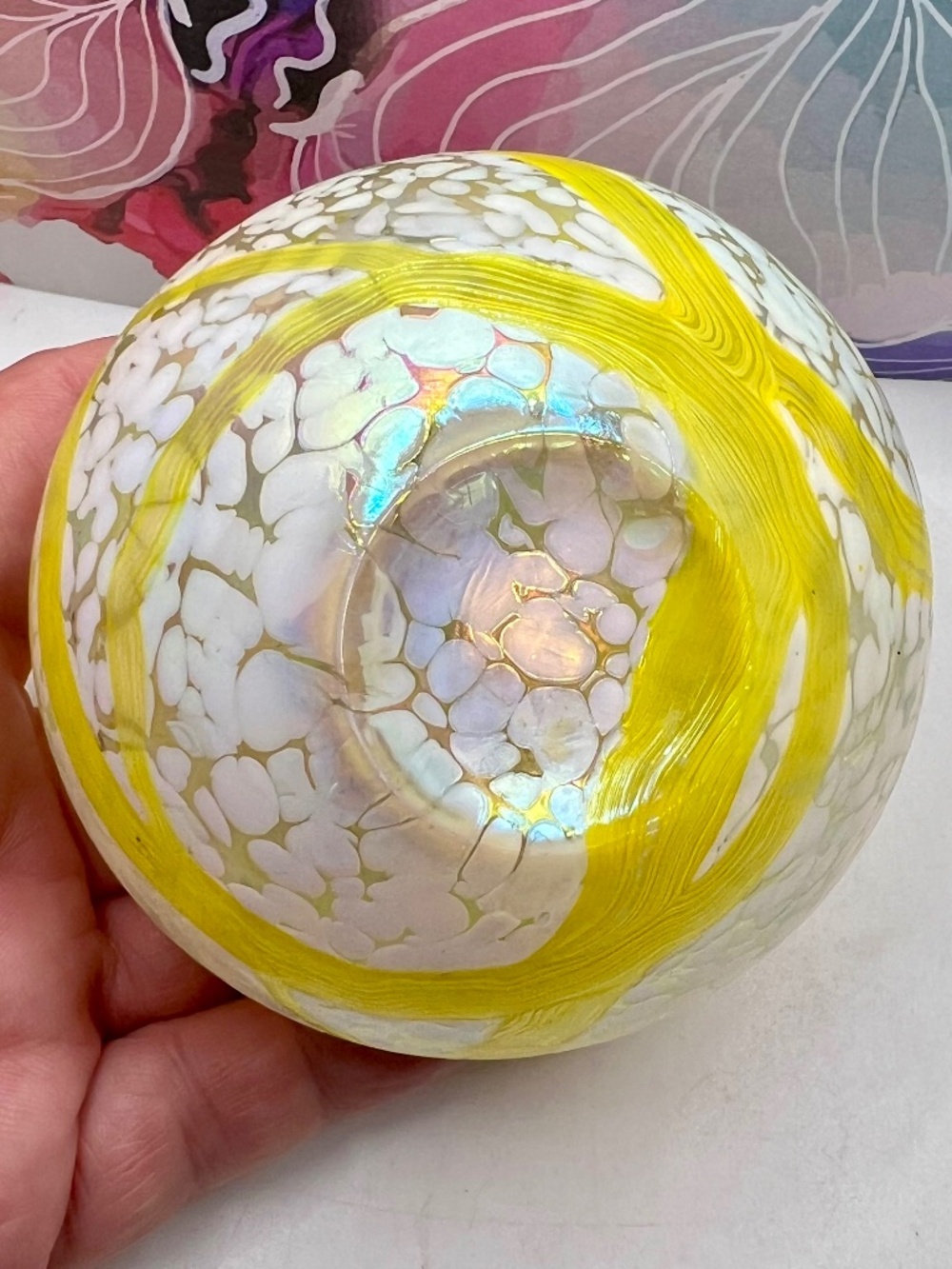 Painted Art Glass Crystal Perfume Bottle - Picture 5 of 6